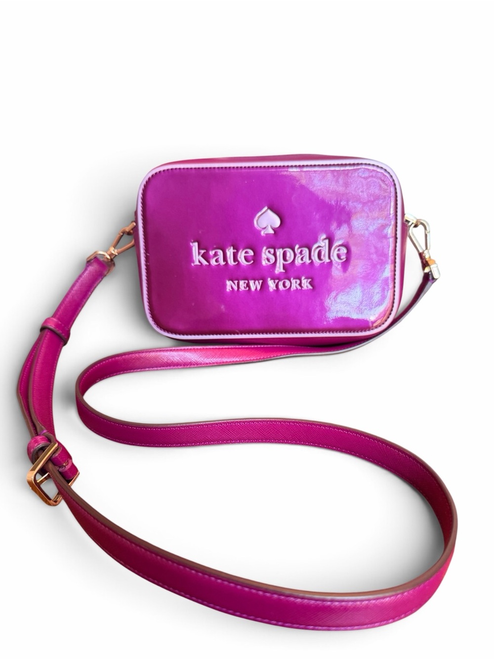 Kate Spade Oh Snap Mini Camera Bag β Dark Raspberry Multi Crossbody (VGUC) - Picture 4 of 17